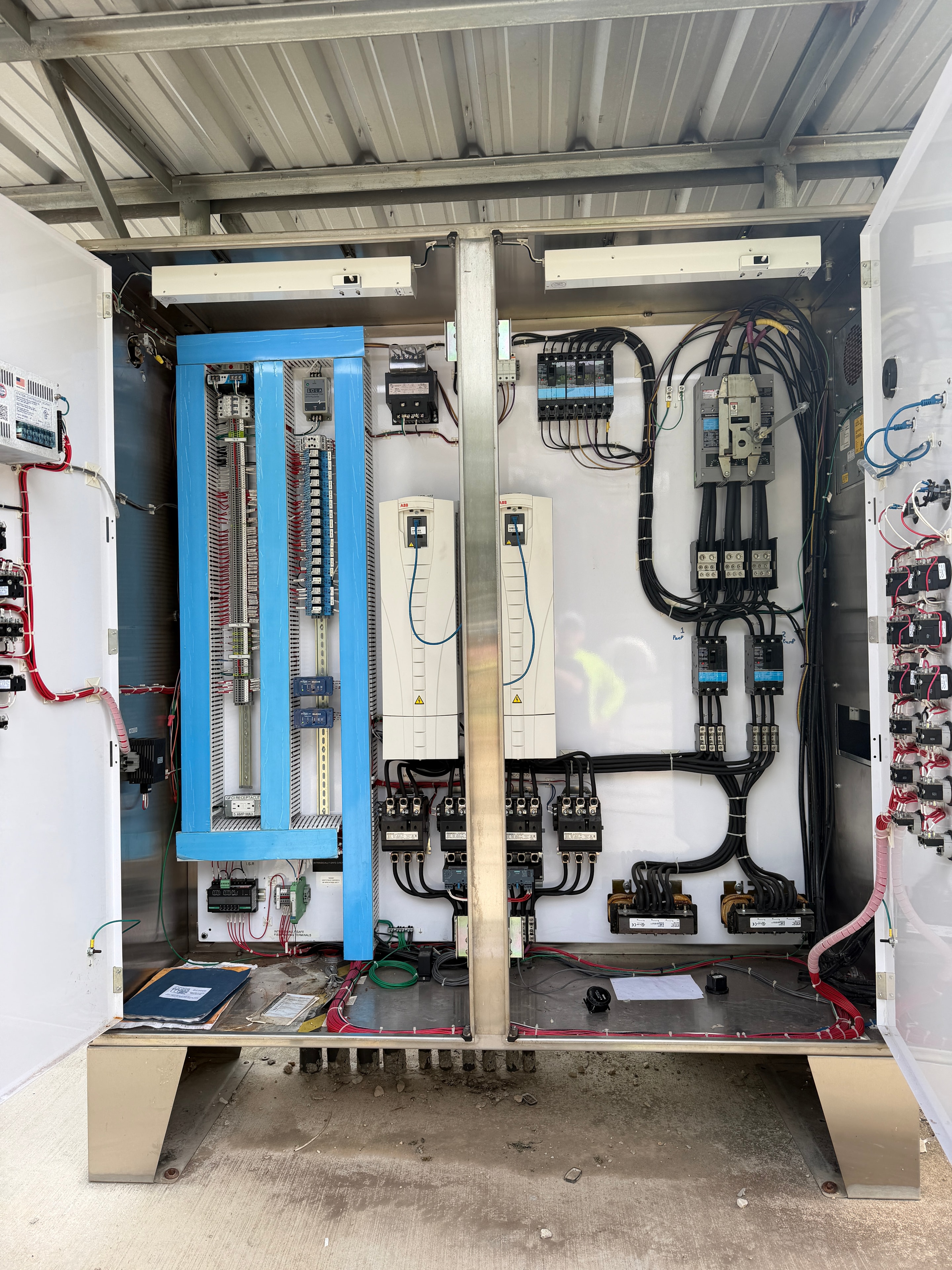 Custom engineered control cabinet interior