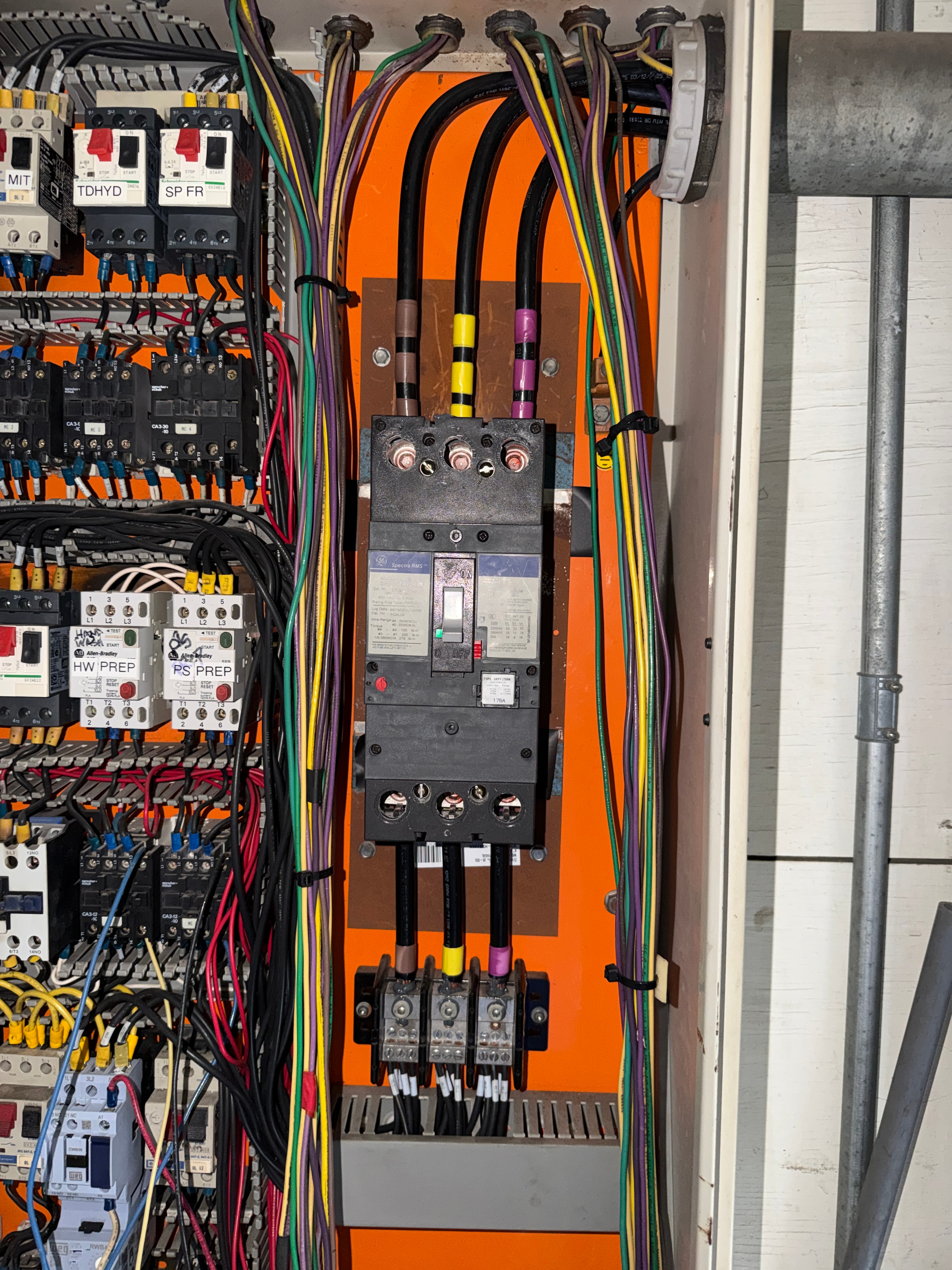 High-voltage electrical wiring and breaker installation
