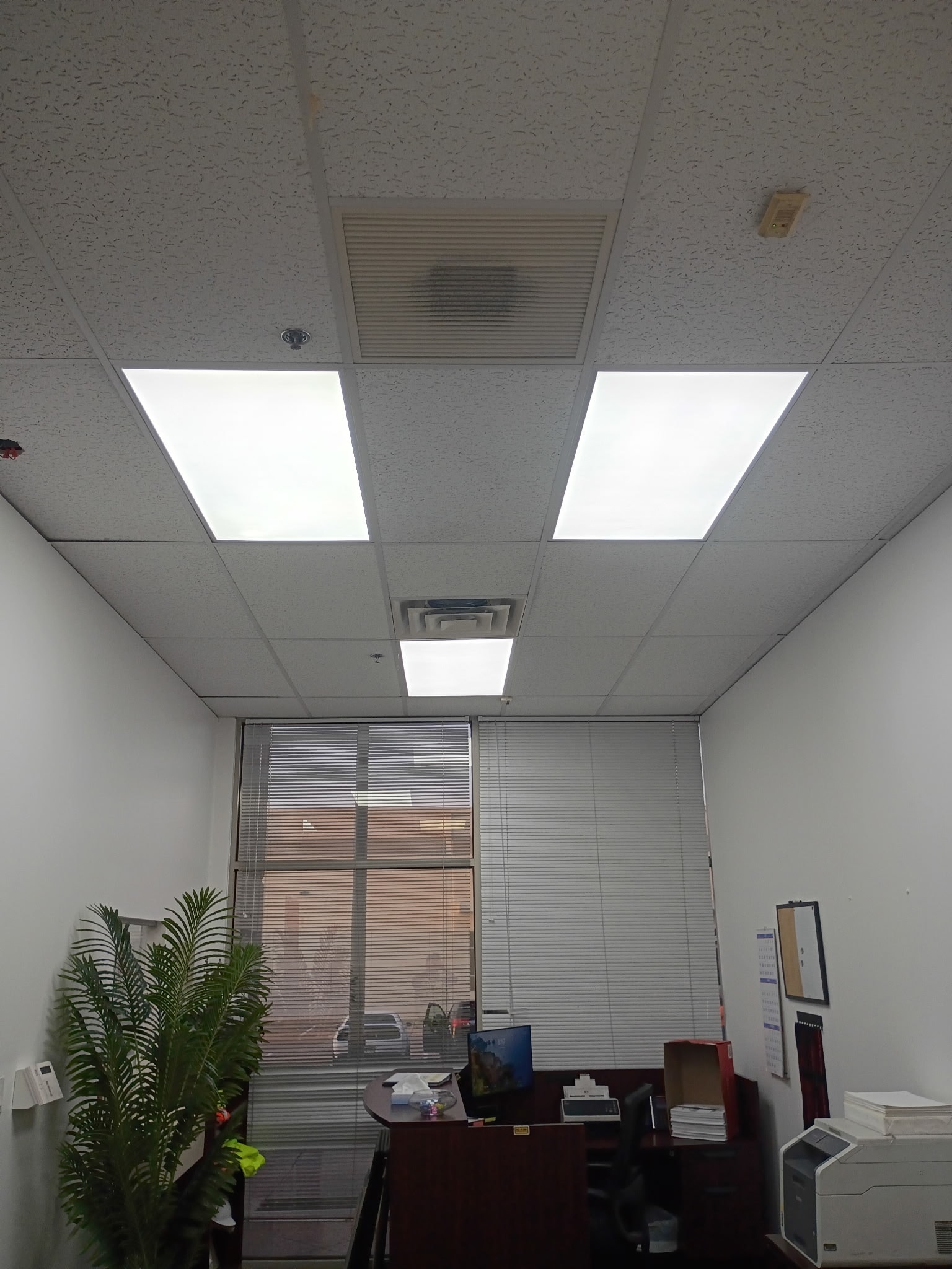 Commercial office LED lighting installation